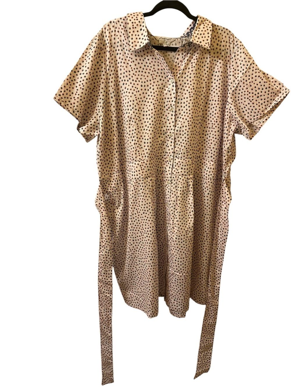 Foxcroft Blue/orange Polka Dot button down Dress size 22W